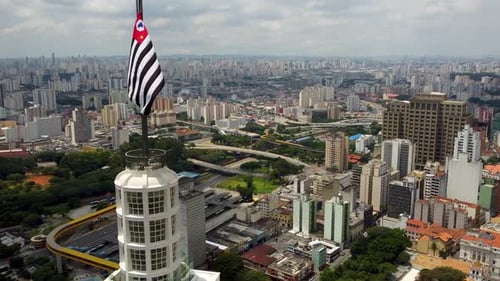 Paisagem urbana de São Paulo, Brasil. Marco do centro da cidade. Marco turístico. Edifícios e cavernas famosos