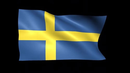 Seamlessly Waving Swedish Flag Animated Loop