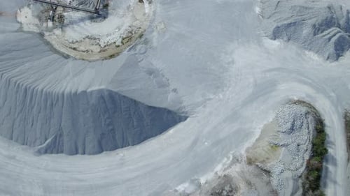 Aerial drone over open pit mine. Quarry. Mining. industry.