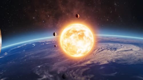 Solar System Sun Planets Space Background
