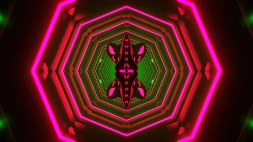 Green And Deep Pink Neon Psychedelic Abstract Strobe Background Vj Loop I 4K