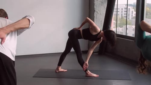 Physical Workout Yoga Session Instructor People