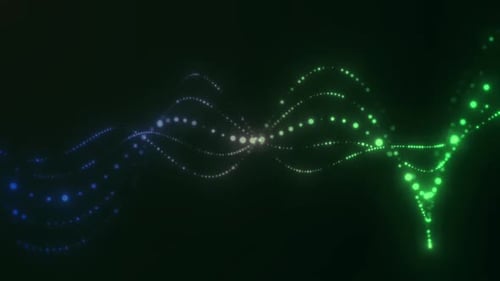 Abstract Sky Green Lights Strings Rolling Green Background