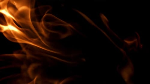 Flames on Black Background Filmed is Slow Motion 1000 Fps