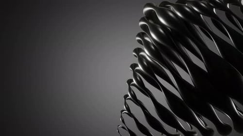 Abstract Fluid Black Metallic Shapes Looping Animation