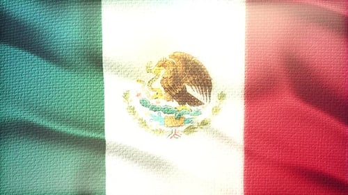 Waving Mexican Flag in Seamless Loop Animation