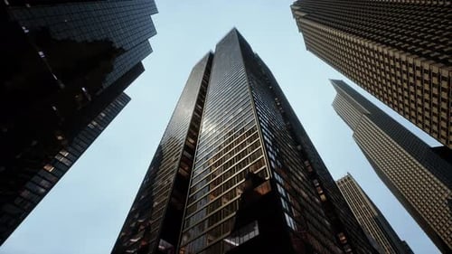View Looking Up at High Rise Buildings