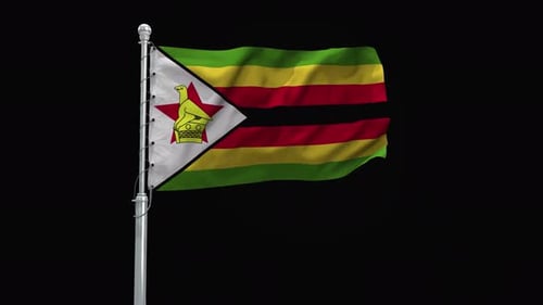 Waving Flag of Zimbabwe Seamless Loop Animation