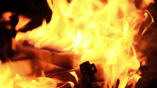 Slow motion fire flame