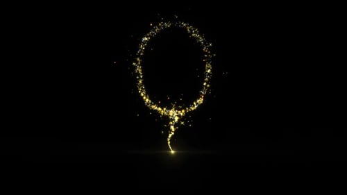 Balloon Sparkling Golden Glitter Spiral Lens Effect