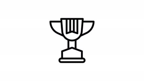 award cup line icon animation