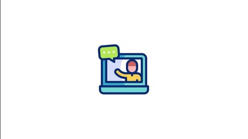 Online Learning Flat Design Icon Animation