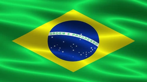 Brazil Flag Waving Seamless Loop