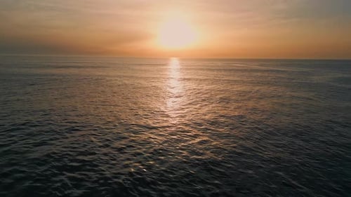 Morning Marine Tide Splashing . Aerial View Calm Sea Waves Rippling