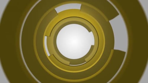 Abstract Rotating Golden Circles Tunnel Background Loop