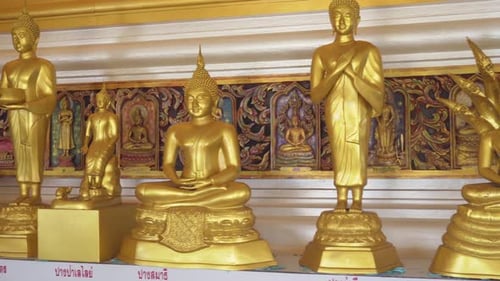 Buddha statues in Wat Saket temple, Bangkok, Thailand