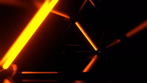 Red And Orange Mysterious Flashing Sci Fi Corridor Background VJ Loop In 4K
