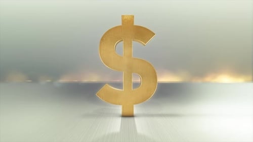 Animated Golden Dollar Sign with Elegant Shimmer