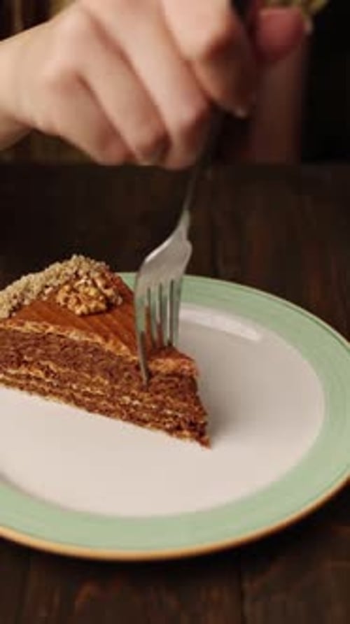 Delicious dessert in a cafe, close-up.