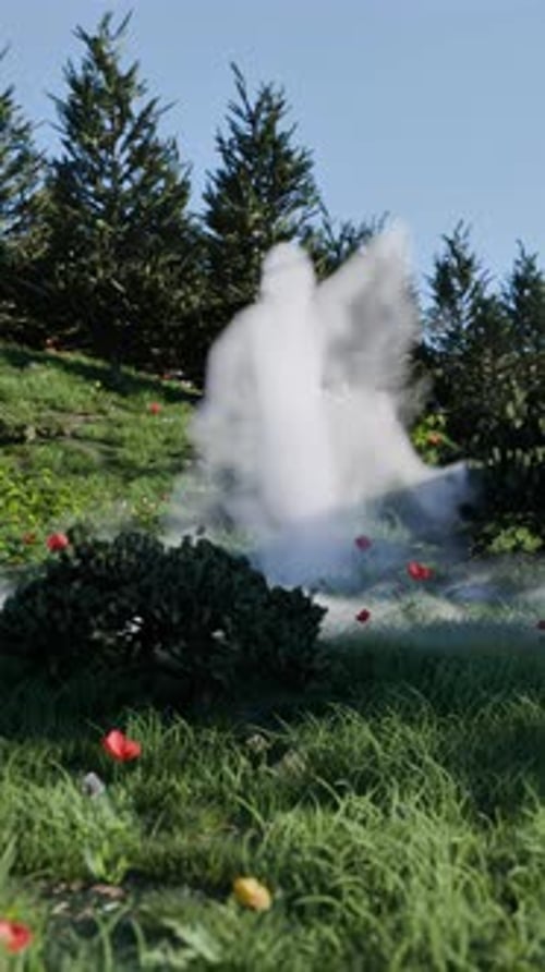 Smoke Man in Nature Realistic Animation