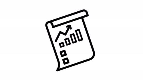 Minimalist Animated Line Icon of Business Report