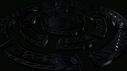 3D Metallic Geometric Rings Expansion Animation