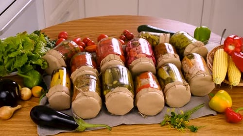 Preserving Vegetables for the Winter Selective Focus