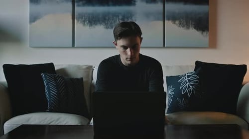 Man Stressed Out on Laptop
