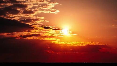 Majestic Sunset with Golden Clouds