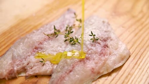the chef prepares delicious meat in the restaurant