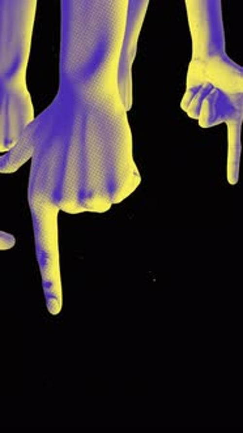 Pointing Up & Down Hands Looping Portrait Background