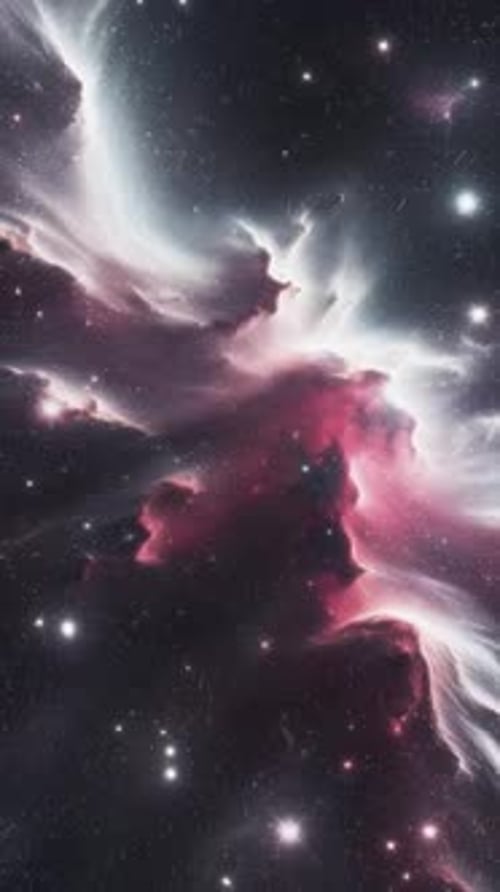 Flying Through Cosmic Nebula and Stars in Vertical Frame