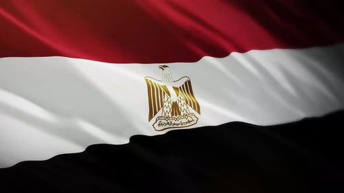 Animated Waving Egypt Flag with Realistic Fabric Texture