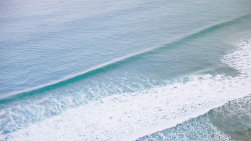 Aerial view of waves rolling in