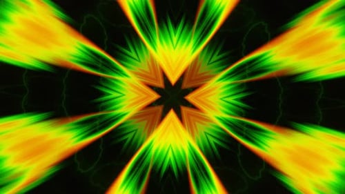 Abstract Green and Orange Kaleidoscope Vj Loop Animation