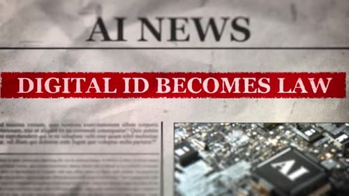 AI News Headline Reveal on Textured Newspaper