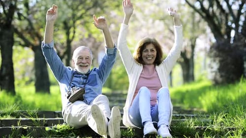 Beautiful Senior Couple in Love Outside in Spring Nature
