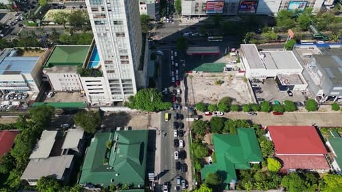 Aerial City View Busy Streets and Modern Architecture From Above