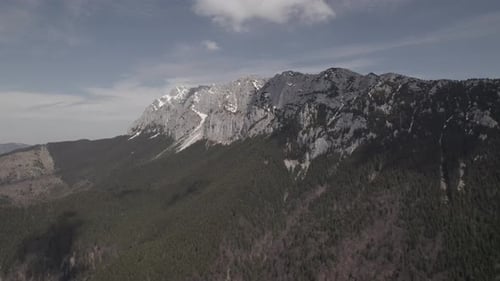 Impressive panorama view on Bucegi Mountains, Sinaia, Romania