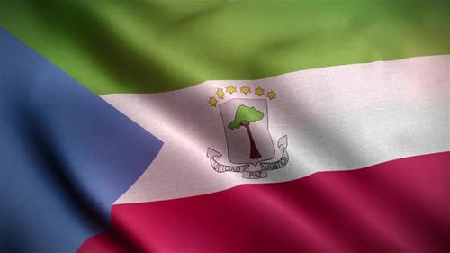 Equatorial Guinea Flag Waving with Dynamic Light