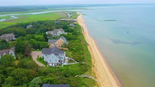 Coastal Homes and Sandy Beach on Cape Cod