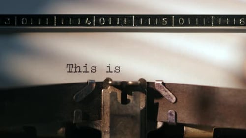 Retro Typewriter Writing THIS IS MY STORY Start of a New Story with Vintage Typewriter