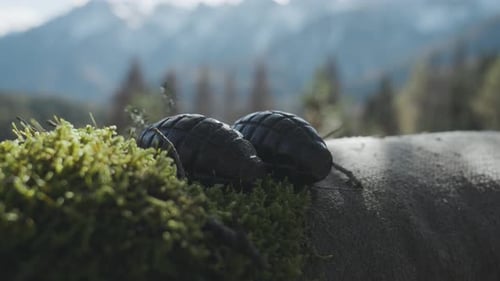 Vue rapprochée des grenades à armes historiques de la guerre mondiale en tant que pièce antique.