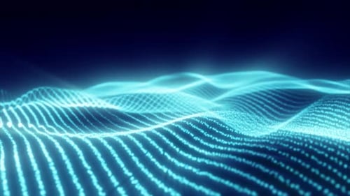 Dynamic Fluid Glowing Particle Wave Background