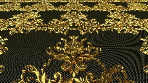 Golden Ornate Pattern Luxury Background Loop Animation