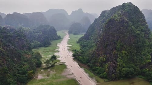 Hang Mua Tam Coc river winding between limestone mountains in Ninh Binh Vietnam
