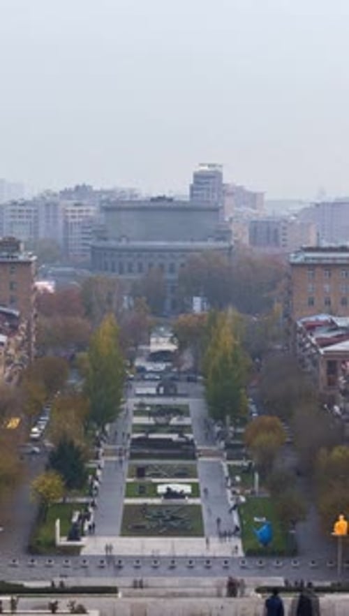 Day to Night Timelapse of Yerevan City Armenia Ken Burns Effect Vertical Video