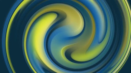 Abstract Blue and Yellow Fluid Swirl Looping Background