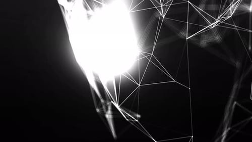 Abstract Glowing Sphere of White Geometric Lines