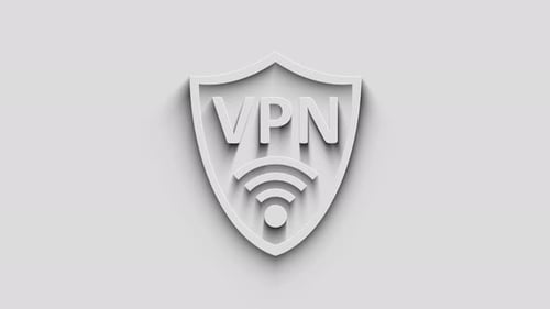 VPN virtual private network symbol 3d with shadow